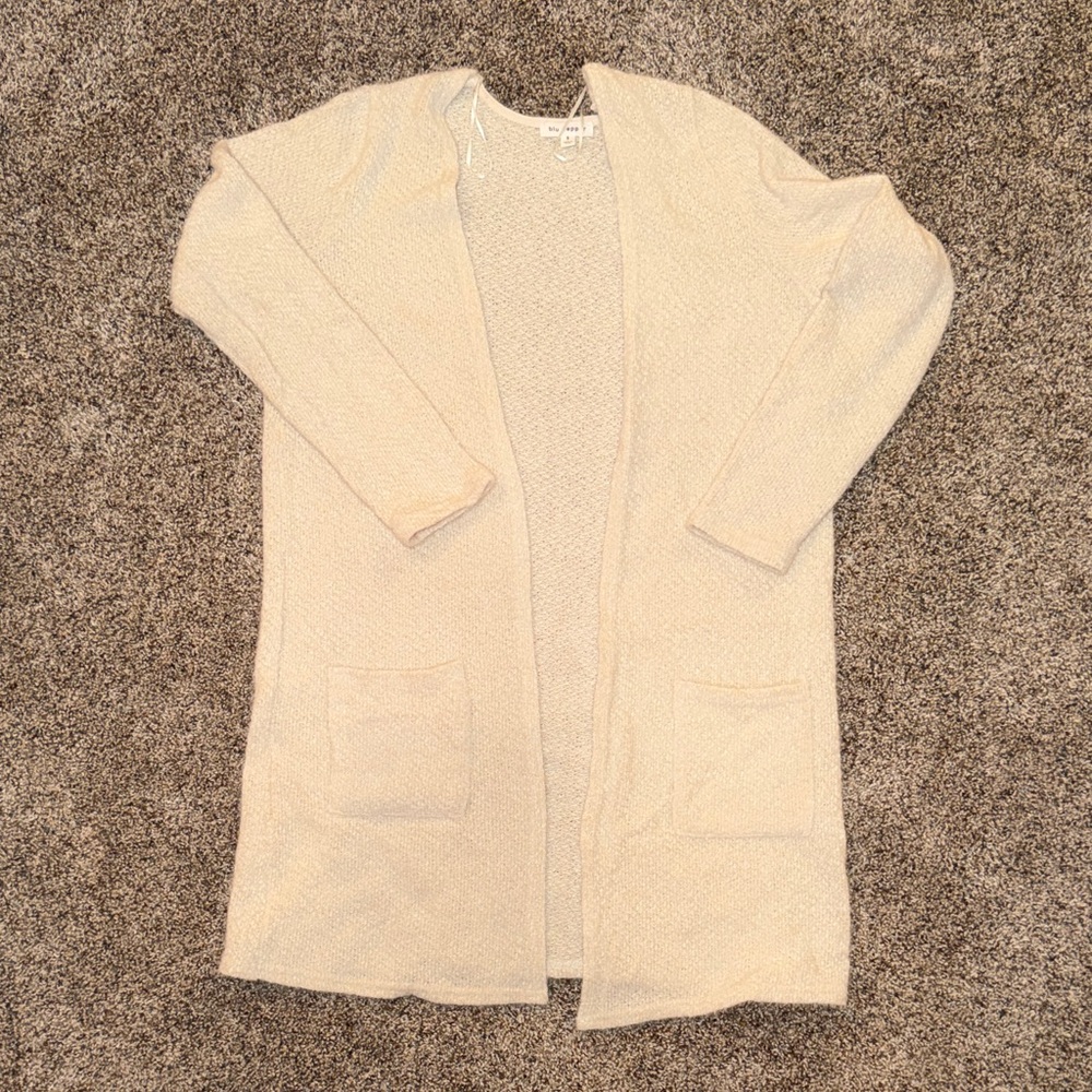 Women’s Blu Pepper Elegant Buttery Soft Cream Open Front Cardigan